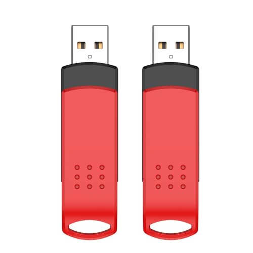 Image of KEXIN 32GB USB 2.0 Flash Drive 2 Pack (Red), Pen Drives 25MB /s Read 10MB /s Write, Rotating Design Thumb Drives for PC, Laptop, Car Music, Document Photo Storage
