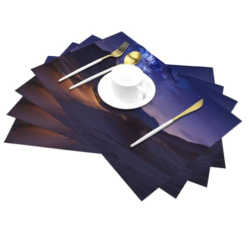 Lot de 6 sets de table en PVC tissé antidérapants pour salle à manger