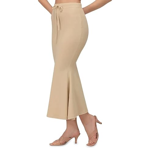 Image of Women's Saree Shapewear Petticoat | Body Shaper Underskirt with Mermaid Silhouette | Smooth Fit Stretchable Saree Shaper Beige