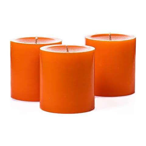 Richland Set of 3 Orange Pillar Candles Cover