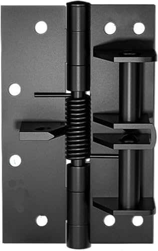 Image of 3 in 1 Automatically Door Hinge Lock I Self-Closing Stainless-Steel Heavy-Duty Spring Door Closer with 90 Degrees Positioning I for Main Door, Window, Kitchen, Office Door I Black - 2 Pcs