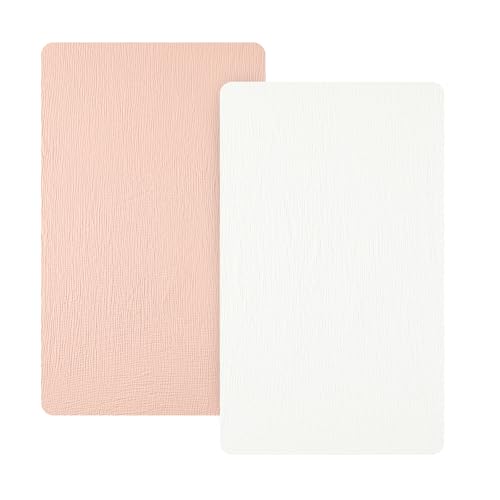 Image of david's kids Muslin Mini Crib Sheets, 2 Pack Cotton Pack N Play Sheets for Girls, Soft Breathable Baby Sheets Fit Pack N Play, Playard and Mini Crib Mattresses, Snow White & English Rose