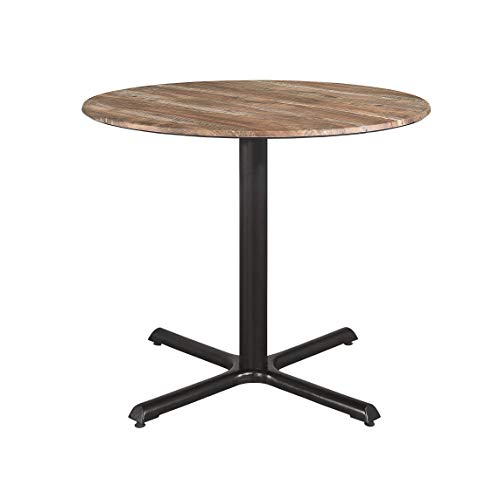 Correll Premium Café Bistro Table, 36\" Rustic Oak Round Smart Top Textured Surface, Durable Commercial Quality, Easily Cleaned & Resistance to Scratches, Burns, and Stains - Thumbnail 5