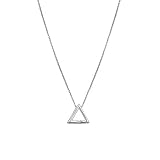 TMCO Minimalist Triangle Necklace Dainty Geometric Sterling Silver Necklace for Women