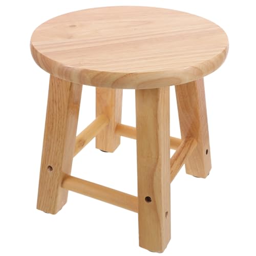 INOOMP Holzhocker Kleiner Tritthocker Aus Holz Niedriger Hocker Für Bad Oder Küche Zum Einfachen Erreichen Von Waschbecken Und Arbeitsplatten Leicht Zu Reinigen Robust Und Wiederverwendba