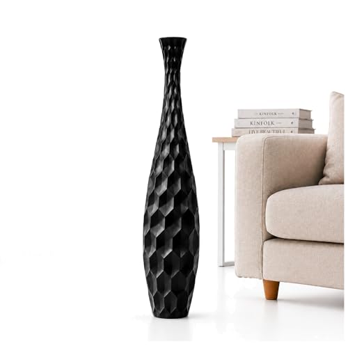 Image of Leewadee Large Floor Vase 34 inches Mango Wood for Pampas Grass, Dried Flowers