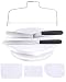 Ohuhu Revolving Cake Decorating Stand, 11 Inch Cake Turntable with Angled Icing Spatula & Icing Smoother, White