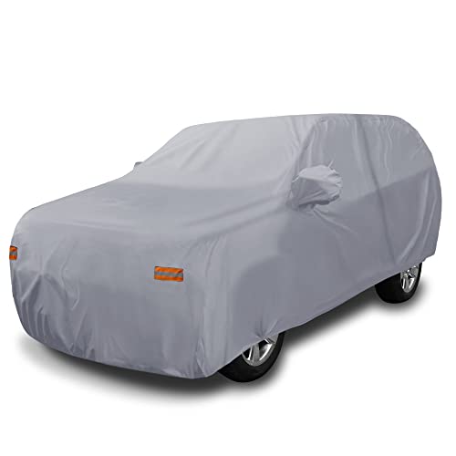 X Autohaux Suv Car Cover For Chevrolet Tahoe 4 Door 2007-2020 Outdoor Waterproof Sun Rain Dust Wind Snow Protection 190T Pu W/Driver Door Zipper Gray #TOP2