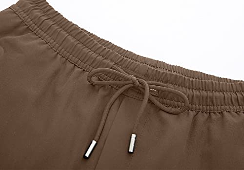 Ysento Mens Hiking Pants Quick Dry Lightweight Sport Running Joggers Athletic Active Track Pants Zipper Pockets Coffee Size M #TOP4