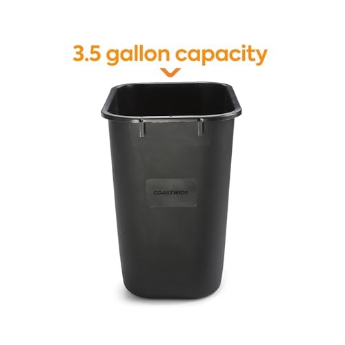 Caneca de basura rectangular negra 3.5 gal 2 unidades miniatura 3