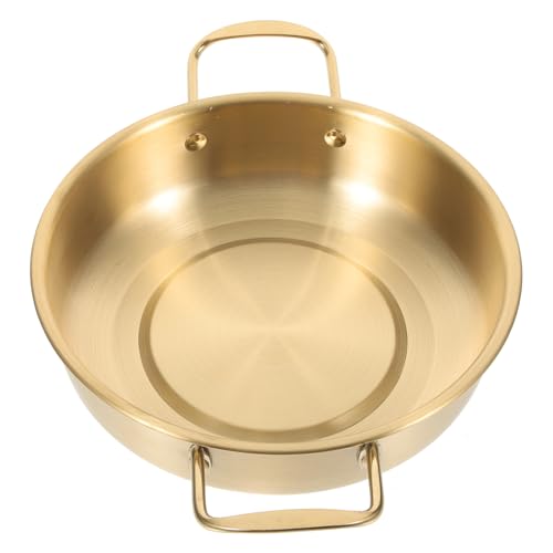 STOBAZA Olla Coreana Inoxidable con Doble Asa Ergonómica Quemaduras para Sopa Mariscos y Fideos Olla Portátil para Hogar y Restaurante