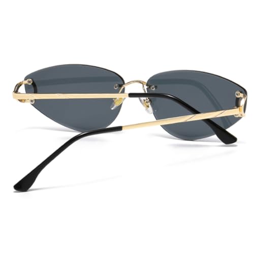 Lunettes de soleil œil de chat monture métallique tendance été unisexe