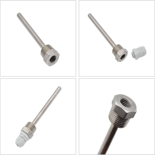 4 Stk 1/2 Zoll Tauchhülsen,8×100mm Edelstahl tauchhülse,G1/2 Zoll Gewinde für Temperatursensor,304 Tauchhülsen,Edelstahl Tauchhülsen,Schutzrohr für Temperaturfühler,Tauchhülse Thermowell,Thermowell