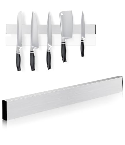 Magnetleiste Messer Selbstklebend 40cm, selbstklebend knife holder, Magnet Messerhalter aus Edelstahl, der ohne Bohren montiert, Magnetleiste...
