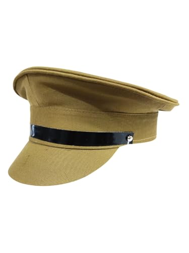 Image of BookMyCostume Police Inspector Commissioner Khakhi Cap for Boys and Men 6-14 Years Brown