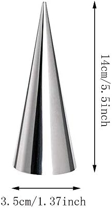 Tissir 16 Pack Cream Horn Molds, 5.5 Inch Baking Cones, Stainless Steel Lady Lock Cannoli Tubes, Ice Cream Mold