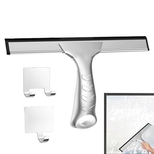 Tuxxjzm - Rasqueta de ducha de cristal, raspador de puerta de ducha de cristal, raspador de baño, para ventana, raspador de ducha de acero inoxidable, herramienta de limpieza de cuarto de baño