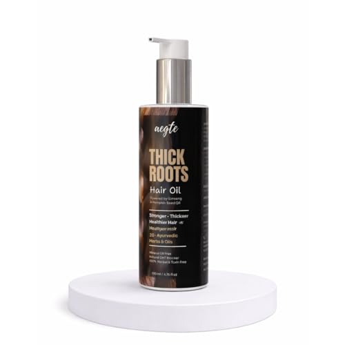 Image of Aegte Thick Roots Hair Oil With 20+ Ayurvedic Herbs | Natural DHT Blocker 100ml