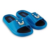 Sonic The Hedgehog Mens Slides - Sonic Comfort Foam Slides with Back - Sponic, Tails, Knuckles and Shadow Slide Sandals (Blue, 7/8)