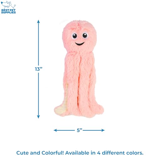 Image of Best Pet Supplies Interactive Squeaky Dog Chew Toy, Ideal Dog Toys for Chewers, Small, Medium & Large Dogs, and Fetch Lovers - Octomutant (Pink), Large