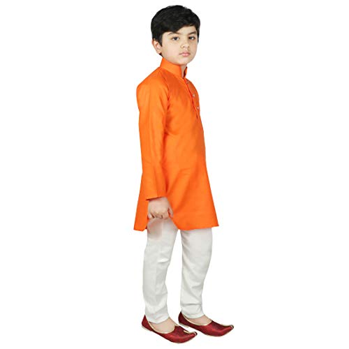 Image of SG YUVRAJ Raw Silk Kurta Set for Boys