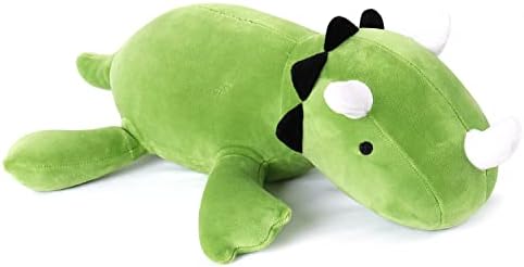Dinosaur Weighted Plush, 24" 3.5 lbs Character Weighted Stuffed Animals Series, Cute Dino Plushie Dolls Throw Pillow Birthday Gifts for Children Kids Adults Pink (Green)