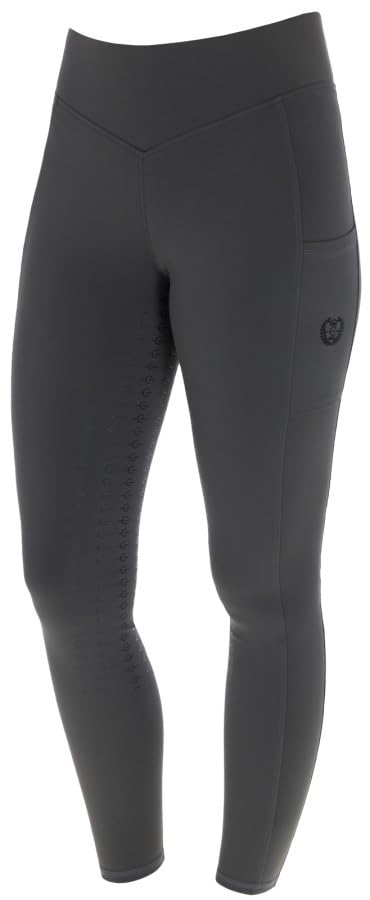 Collant d'équitation femme Covalliero Anniversary graphite avec grip intégral silicone