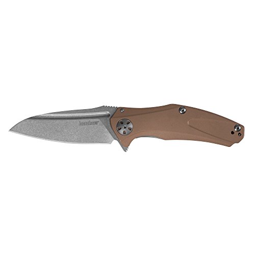 Kershaw Natrix - Copper Pocketknife (7006Cu); 2.75-Inch Drop-Point Blade With Stonewashed D2 Steel; Hefty Copper Handle Features Brushed Silver Hardware; Reversible, Deep-Carry Pocketclip; 3.7 Oz #TOP2