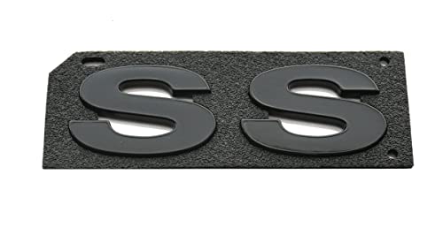Image of 2pcs (Pair) SS Fender Emblems Replacement for 96-02 Camaro SLP SS Badge New Reproduction 12369966R (Gloss Black), (CH-SS)