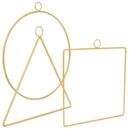 OSOLADY 3pcs Golden Iron Wreath Making Frame for DIY Wreaths Strong and Flexible Garland Making Hoops for Halloween Ornaments