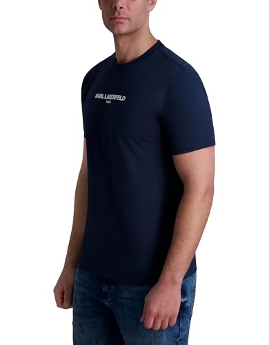 KARL LAGERFELD Men's Solid Short Sleeve Crewneck Karl Logo T-Shirt3