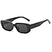 Produktbild RUNHUIS Retro Rechteck Sonnenbrille Damen Herren Vintage Small Square Fashion Brille Schwarz