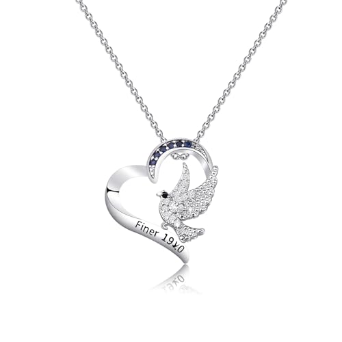 Cenwa Dove Women Rhinestone Necklace Zeta Greek Sorority Jewelry Gift - Dove Finer 1920 N S