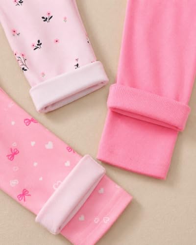 Image of Jecson Toddler Girl Leggings Baby Pants 3 Pack Stretchy Floral Clothes 1-4Y