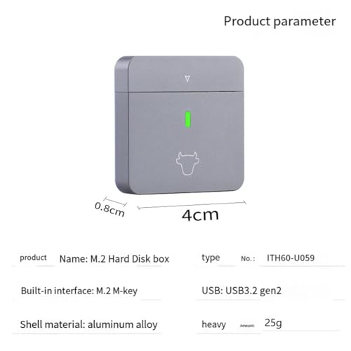 Caja externa para SSD NVMe 2230 USB 3.2 10Gbps aluminio miniatura 2