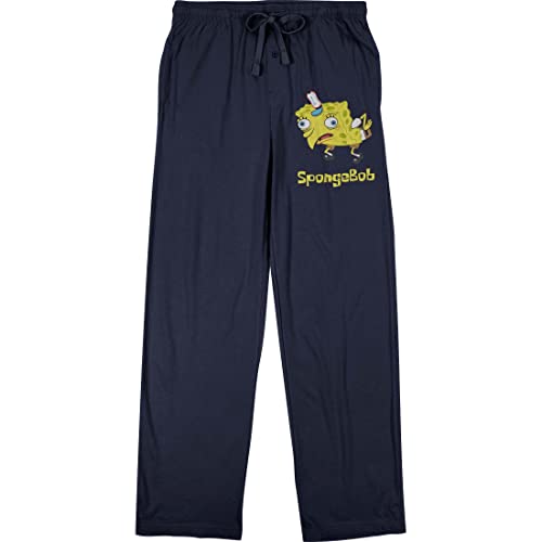 Spongebob Squarepants Mocking Spongebob Meme Men's Navy Sleep Pajama Pants