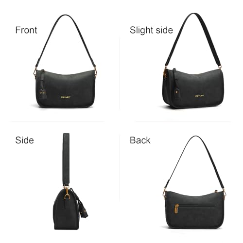 Pemilen Shoulder Bag Handbag for Women, Small, Black — view 3