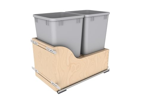 Contenedor de basura metálico plateado 27 qt con tapa y cierre suave