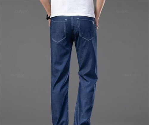 Men's Classic Straight-Leg Jeans with Pockets, Comfortable All-Season Outdoor Pants2