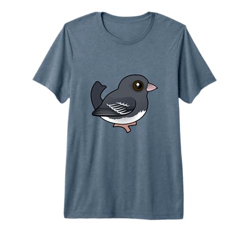 Cute Cartoon Dark-eyed Junco (White-winged) Birdorable Bird Premium Tri-blend T-Shirt