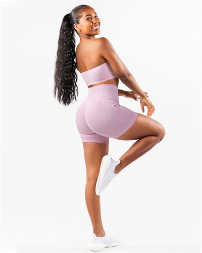 SUUKSESS Women XL Pink Hidden Scrunch Butt Lifting Workout Biker Shorts with Pockets 4 Seamless High Waisted Gym Shorts
