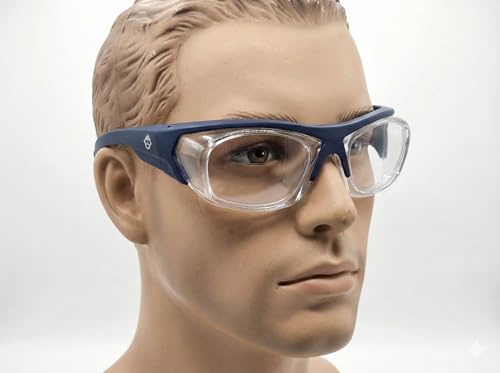 Image of THUNDERSTORM Safety Goggles Eye Protection Anti Pollution Eyewear For Multipurpose Use In Riding Motorcycle Cycling Scratch Resistant UV Protected Safety Glasses for Men & Women (Matte Blue Frame)