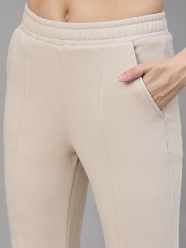 Image of 98 Degree North Women Flared Fleece Track Pants-GL1315-ALMOND
