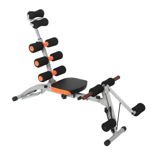 Multifunctional Ab Machine Adjustable Sit Up Bench Core Workout Bench for Abdominal Training Foldable Home Gym Fitness Equipment with Ergonomic Back Support Full Body Exercise