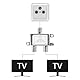 SAT/BK Splitter, 5-2400 MHz 2-Fach Splitter (2-Wege) Satelliten-Verteiler für TV & Radio, HDTV/UHD 4K, DVB-S/S2, DVB-T/T2, DVB-C/C2, SAT Splitter 2 Ausgänge