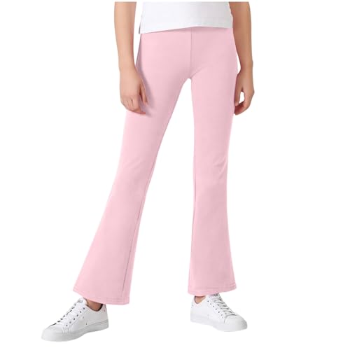 2PC Girls Flare Leggings Kids High Waist Bell Bottom Pants Casual Cotton Leggings for Teen Girls Solid Color Soft4