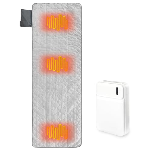 Heated Sleeping Bag Pad, Heated Sleeping Bag Liner, 3 Heating Zones,Heated Sleeping Bag Insert for Camping、Sofa、Chair