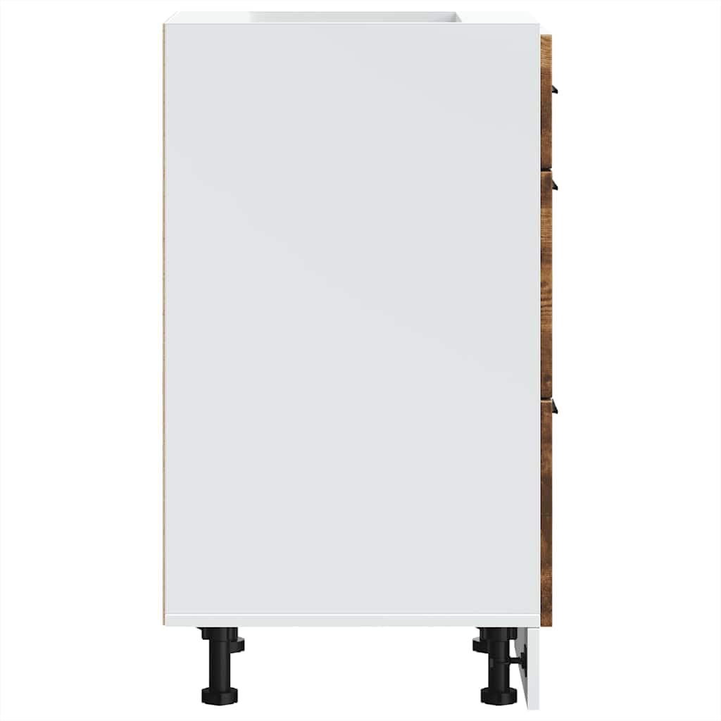 Küchenunterschrank Porto Räuchereiche, Holzwerkstoff, 40x46x81,5 cm, mit verstellbaren Füßen, ideal für Küche, Speisekammer Lagerung