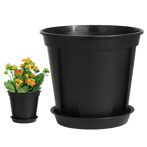 Macetas de vivero para,Macetas de vivero, 3X Jardinera de interior con Agujeros de Drenaje, Pote al aire libre, Olla multifuncional con Platillo, Macetas para tiendas de s, Casa