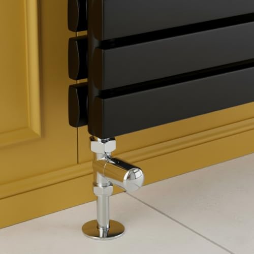 Manissa Milano Straight Chrome Towel Rail Valves 1/2" /15mm Radiator valves